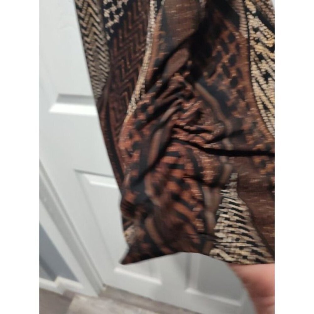 Ricki's Sz Medium Snakeskin print V-Neck Sleeveless Top W/ Rucheing At Waist - Picture 10 of 12